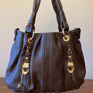 Bruce Makowsky brown leather shoulder bag